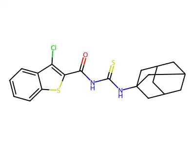 N-(1-adamantylcarbamothioyl)-3-chloro-1-benzothiophene-2-carboxamide structure