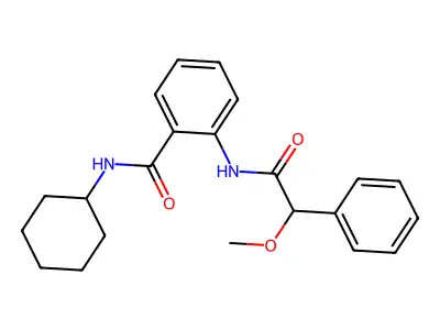 N-cyclohexyl-2-{[methoxy(phenyl)acetyl]amino}benzamide structure