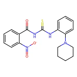 2-nitro-N-[(2-piperidin-1-ylphenyl)carbamothioyl]benzamide structure