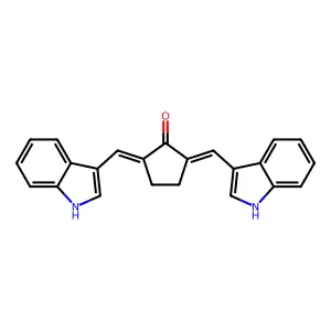 2,5-Bis[(E)-1H-indol-3-ylmethylidene]cyclopentanone structure