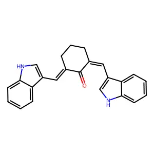2,6-Bis((1H-indol-3-yl)methylene)cyclohexanone structure