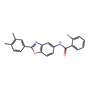 N-[2-(3,4-dimethylphenyl)-1,3-benzoxazol-5-yl]-2-iodobenzamide structure