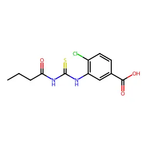 3-[(Butanoylcarbamothioyl)amino]-4-chlorobenzoic acid structure