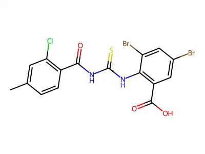 3,5-DIBROMO-2-[[[ AMINO]THIOXOMETHYL]AMINO]-BENZOICACID structure