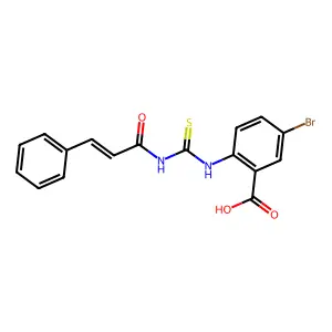 5-bromo-2-({[(2E)-3-phenylprop-2-enoyl]carbamothioyl}amino)benzoic acid structure