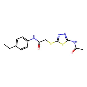 2-((5-acetamido-1,3,4-thiadiazol-2-yl)thio)-N-(4-ethylphenyl)acetamide structure