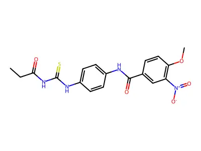 4-methoxy-3-nitro-N-[4-(propanoylcarbamothioylamino)phenyl]benzamide structure