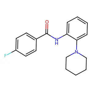 4-fluoro-N-(2-piperidin-1-ylphenyl)benzamide structure
