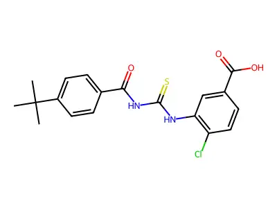 3-[(4-Tert-butylbenzoyl)carbamothioylamino]-4-chlorobenzoic acid structure