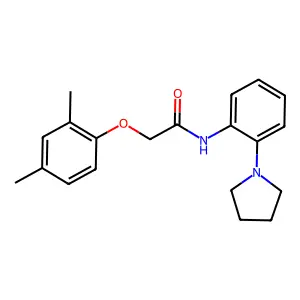 2-(2,4-dimethylphenoxy)-N-(2-pyrrolidin-1-ylphenyl)acetamide structure