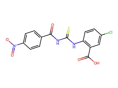 5-Chloro-2-[[[(4-nitrobenzoyl)amino]thioxomethyl]amino]-benzoic acid structure