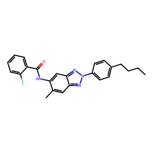 N-[2-(4-butylphenyl)-6-methylbenzotriazol-5-yl]-2-fluorobenzamide structure