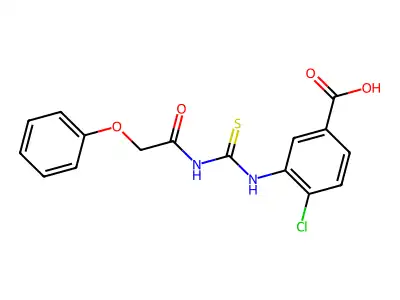 4-Chloro-3-[[[(phenoxyacetyl)amino]thioxomethyl]amino]-benzoic acid structure