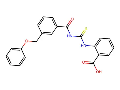 2-[[3-(Phenoxymethyl)benzoyl]carbamothioylamino]benzoic acid structure