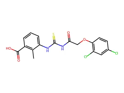 3-[[2-(2,4-dichlorophenoxy)acetyl]carbamothioylamino]-2-methylbenzoic acid structure