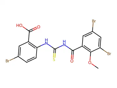 5-BROMO-2-[[[ AMINO]THIOXOMETHYL]AMINO]-BENZOICACID structure