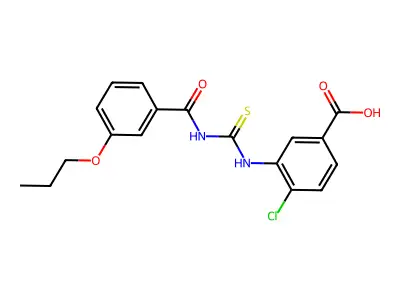 4-Chloro-3-[(3-propoxybenzoyl)carbamothioylamino]benzoic acid structure