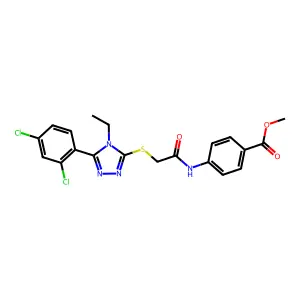 methyl 4-[({[5-(2,4-dichlorophenyl)-4-ethyl-4H-1,2,4-triazol-3-yl]sulfanyl}acetyl)amino]benzoate structure