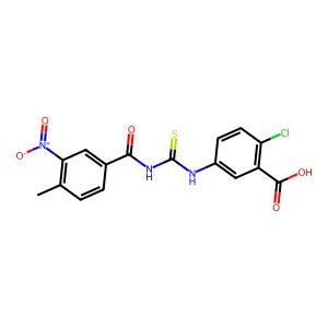 2-Chloro-5-[(4-methyl-3-nitrobenzoyl)carbamothioylamino]benzoic acid structure
