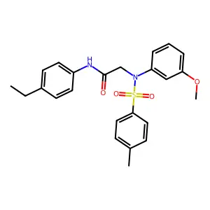 N-(4-ethylphenyl)-2-(3-methoxy-N-(4-methylphenyl)sulfonylanilino)acetamide structure