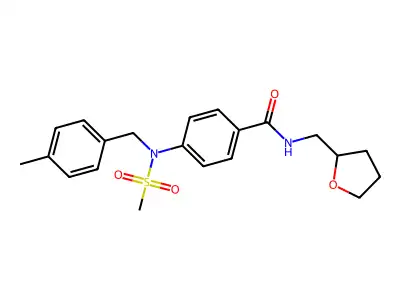 4-[(4-methylphenyl)methyl-methylsulfonylamino]-N-(oxolan-2-ylmethyl)benzamide structure