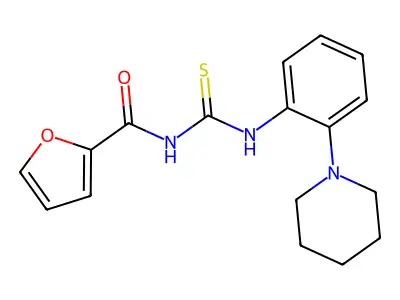 N-[(2-piperidin-1-ylphenyl)carbamothioyl]furan-2-carboxamide structure