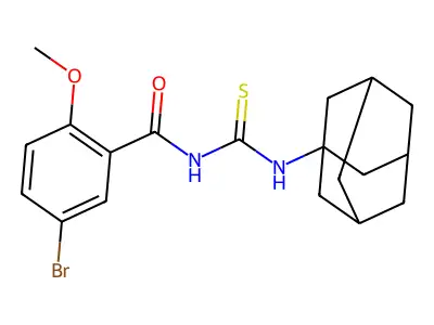 N-(1-adamantylcarbamothioyl)-5-bromo-2-methoxybenzamide structure