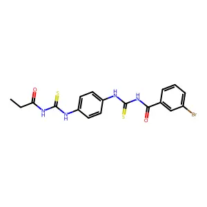 3-bromo-N-[[4-(propanoylcarbamothioylamino)phenyl]carbamothioyl]benzamide structure
