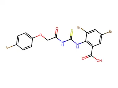 3,5-Dibromo-2-[[[[(4-bromophenoxy)acetyl]amino]thioxomethyl]amino]-benzoic acid structure