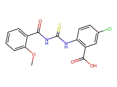 5-Chloro-2-[[[(2-methoxybenzoyl)amino]thioxomethyl]amino]-benzoic acid structure