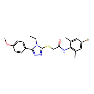 N-(4-bromo-2,6-dimethylphenyl)-2-[[4-ethyl-5-(4-methoxyphenyl)-1,2,4-triazol-3-yl]sulfanyl]acetamide structure