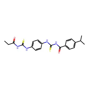 N-[[4-(propanoylcarbamothioylamino)phenyl]carbamothioyl]-4-propan-2-ylbenzamide structure