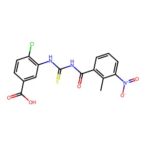 4-Chloro-3-({[(2-methyl-3-nitrophenyl)carbonyl]carbamothioyl}amino)benzoic acid structure