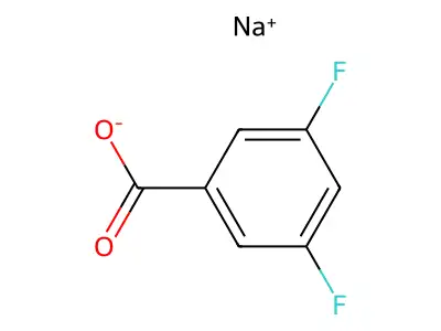 Benzoic acid, 3,5-difluoro-, sodium salt (1:1) structure