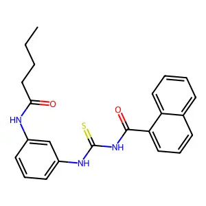 N-[[3-(pentanoylamino)phenyl]carbamothioyl]naphthalene-1-carboxamide structure