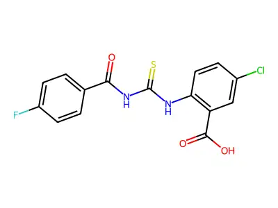 5-Chloro-2-[(4-fluorobenzoyl)carbamothioylamino]benzoic acid structure