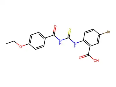 5-Bromo-2-[[[(4-ethoxybenzoyl)amino]thioxomethyl]amino]-benzoic acid structure