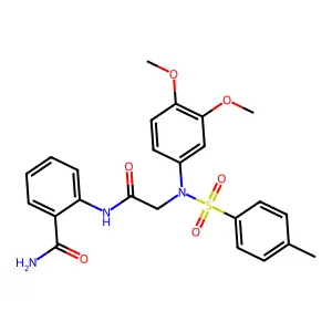 2-[[2-(3,4-dimethoxy-N-(4-methylphenyl)sulfonylanilino)acetyl]amino]benzamide structure