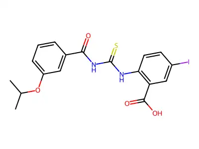 5-Iodo-2-[(3-propan-2-yloxybenzoyl)carbamothioylamino]benzoic acid structure