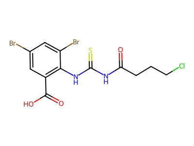 3,5-Dibromo-2-(4-chlorobutanoylcarbamothioylamino)benzoic acid structure