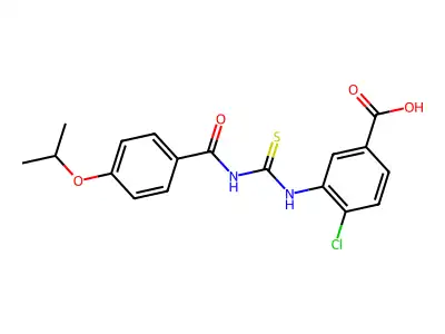 4-Chloro-3-[(4-propan-2-yloxybenzoyl)carbamothioylamino]benzoic acid structure