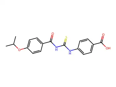 4-[[[[4-(1-Methylethoxy)benzoyl]amino]thioxomethyl]amino]-benzoic acid structure