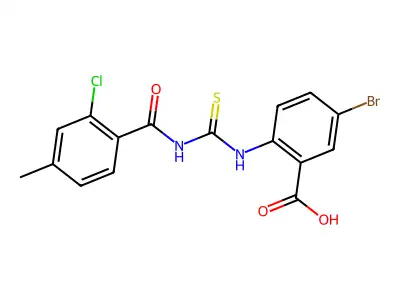 5-Bromo-2-[[[(2-chloro-4-methylbenzoyl)amino]thioxomethyl]amino]-benzoic acid structure