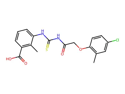 3-[[2-(4-chloro-2-methyl-phenoxy)acetyl]thiocarbamoylamino]-2-methyl-benzoic Acid structure