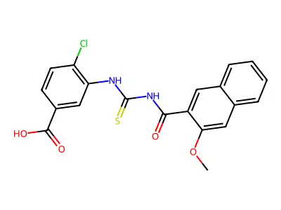 4-Chloro-3-[(3-methoxynaphthalene-2-carbonyl)carbamothioylamino]benzoic acid structure