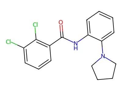 2,3-dichloro-N-(2-pyrrolidin-1-ylphenyl)benzamide structure