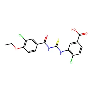 4-Chloro-3-({[(3-chloro-4-ethoxyphenyl)carbonyl]carbamothioyl}amino)benzoic acid structure