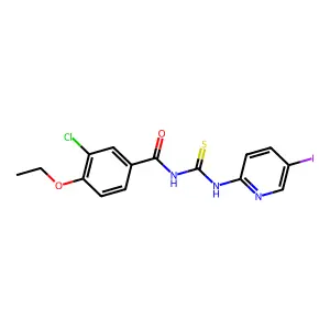 3-chloro-4-ethoxy-N-[(5-iodopyridin-2-yl)carbamothioyl]benzamide structure