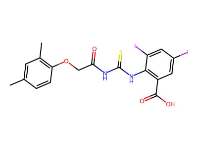 2-[[[[ ACETYL]AMINO]THIOXOMETHYL]AMINO]-3,5-DIIODO-BENZOICACID structure
