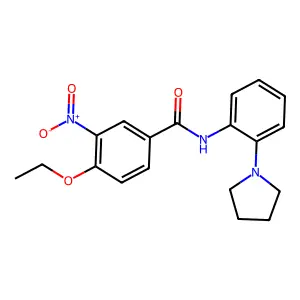 4-ethoxy-3-nitro-N-(2-pyrrolidin-1-ylphenyl)benzamide structure